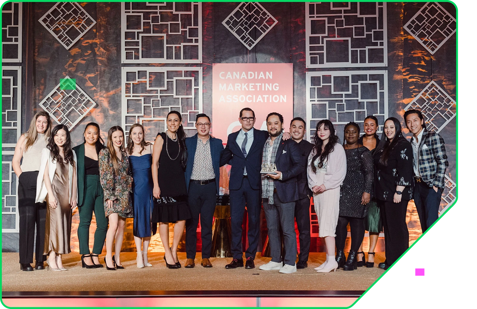 The Intercept team on stage at the Canadian Marketing Association awards