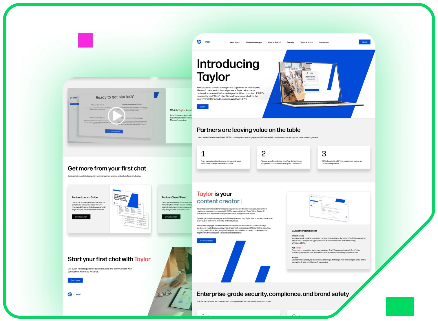 HP — HP built Taylor, an AI content strategist for its channel partners