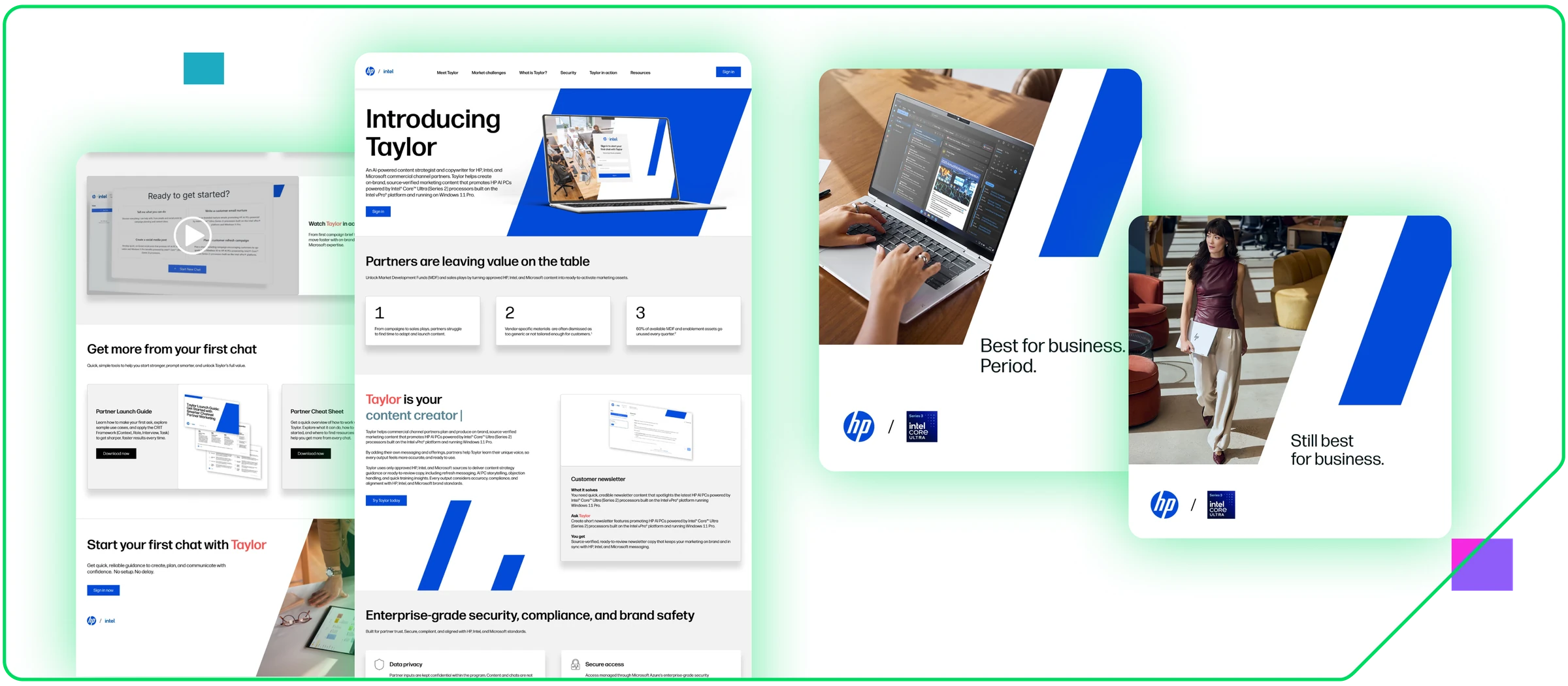 HP — HP built Taylor, an AI content strategist for its channel partners